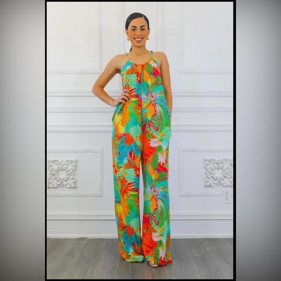 Pants - Tropical Multicolor Jumpsuit